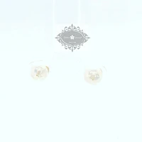 10k Yellow Gold Cubic Zirconia Heart Studs Earrings