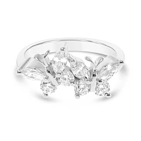 Sterling Silver Cubic Zirconia Butterfly Ring