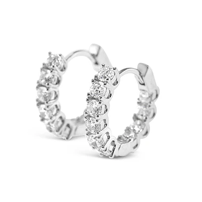 Sterling Silver Cubic Zirconia 28mm Hoop Earrings 148711