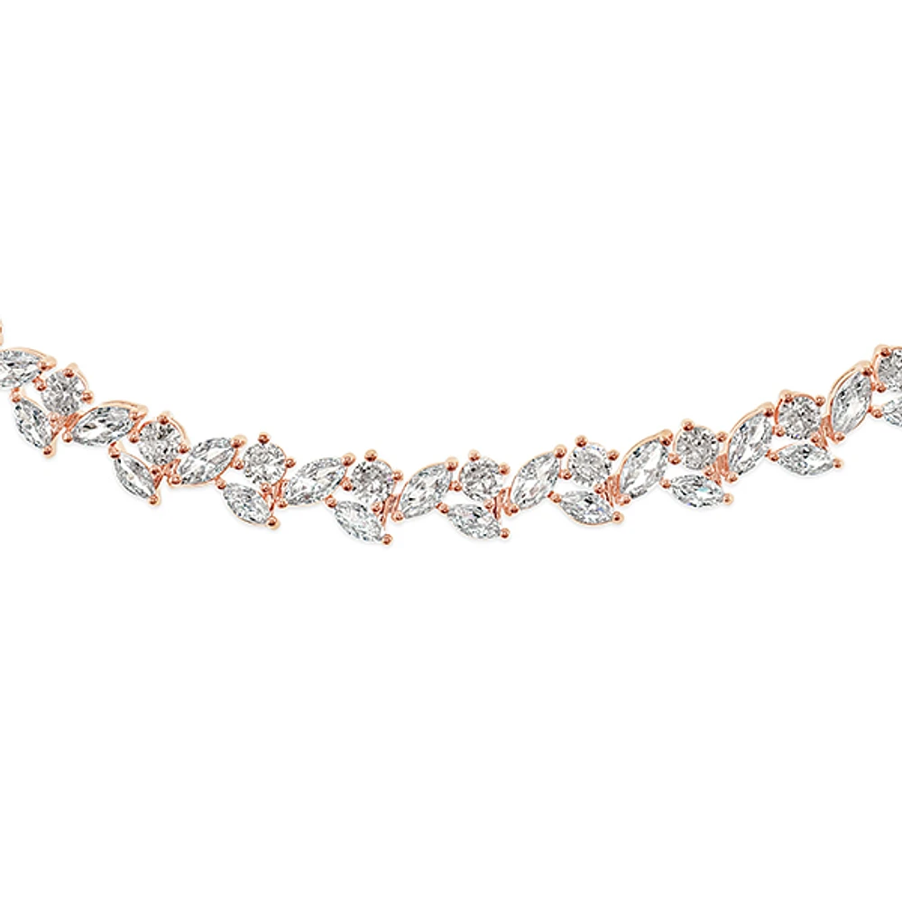 Bridal Rose Gold Cubic Zirconia Bracelet 142898