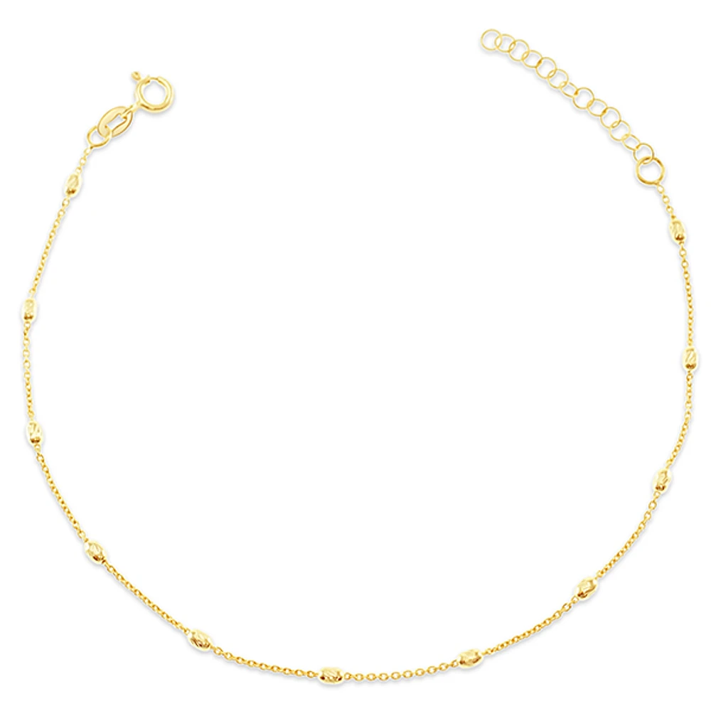 Gold Plated Sterling Silver Bead Anklet 145097