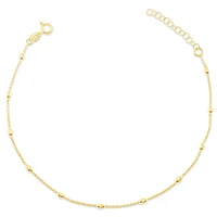Gold Plated Sterling Silver Bead Anklet 145097