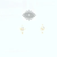 10k Yellow Gold Cubic Zirconia Cross Studs Earrings 153784