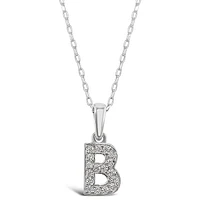 Sterling Silver Cubic Zirconia Initial B Necklace 135918