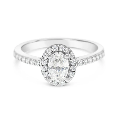Sterling Silver Cubic Zirconia Oval Ring 150216