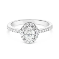 Sterling Silver Cubic Zirconia Oval Ring 150216