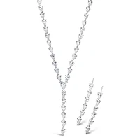 Bridal Silver Cubic Zirconia Necklace & Earrings Set