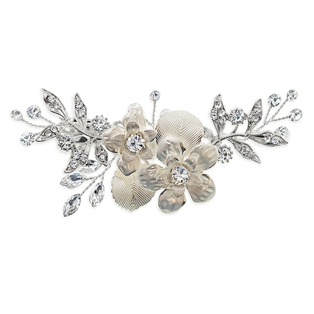 Bridal Silver Flower Hair Clip 129584