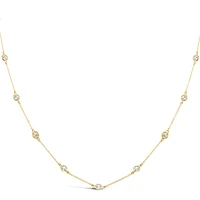 Gold Plated Sterling Silver Cubic Zirconia 4mm Bezel Necklace 143313