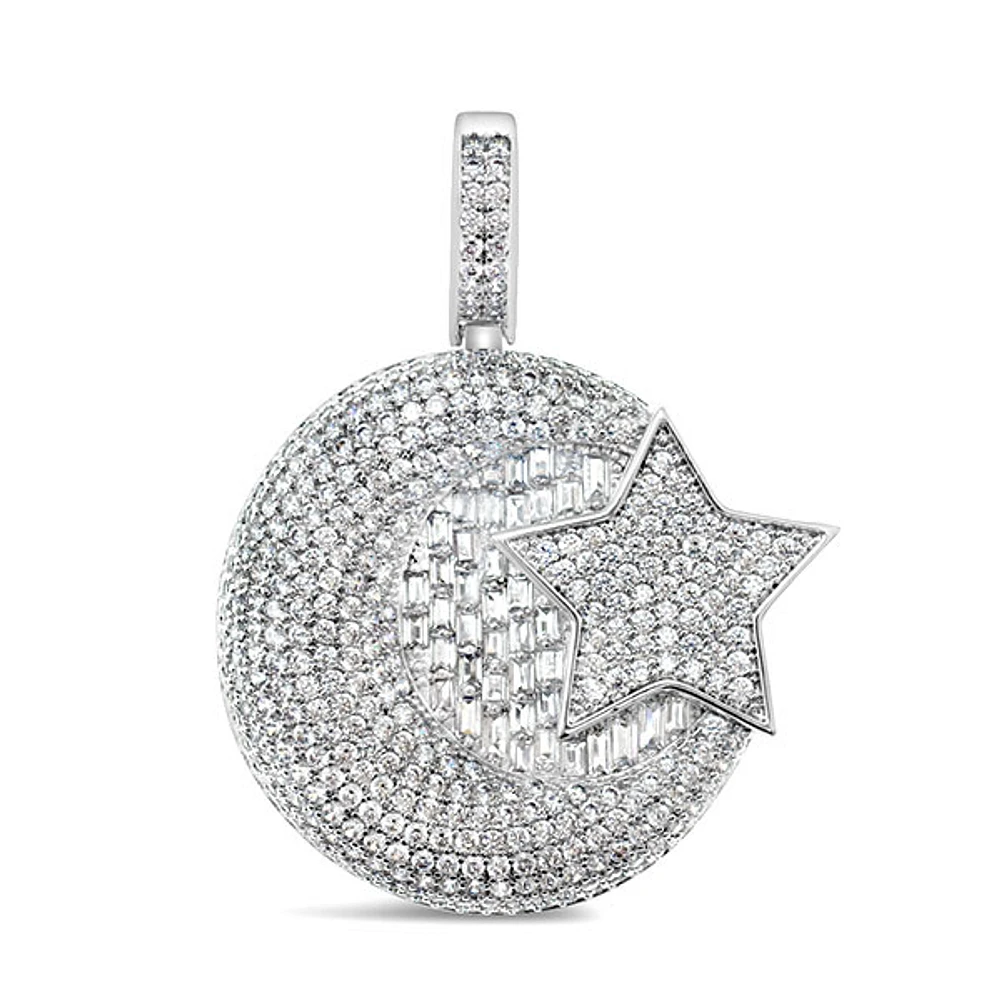 Cubic Zirconia Moon Star Pendant 145280