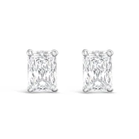 Sterling Silver Radiant  Cut Cubic Zirconia 5x7mm Stud  Earrings 147698
