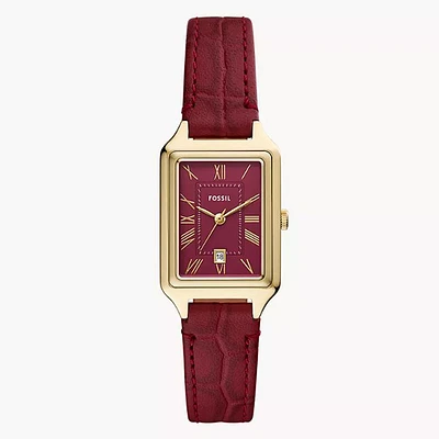 Fossil Raquel Three-Hand Date Red Croco LiteHide Leather Watch 153642