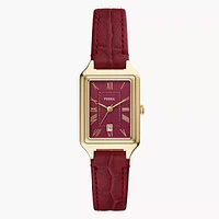 Fossil Raquel Three-Hand Date Red Croco LiteHide Leather Watch 153642