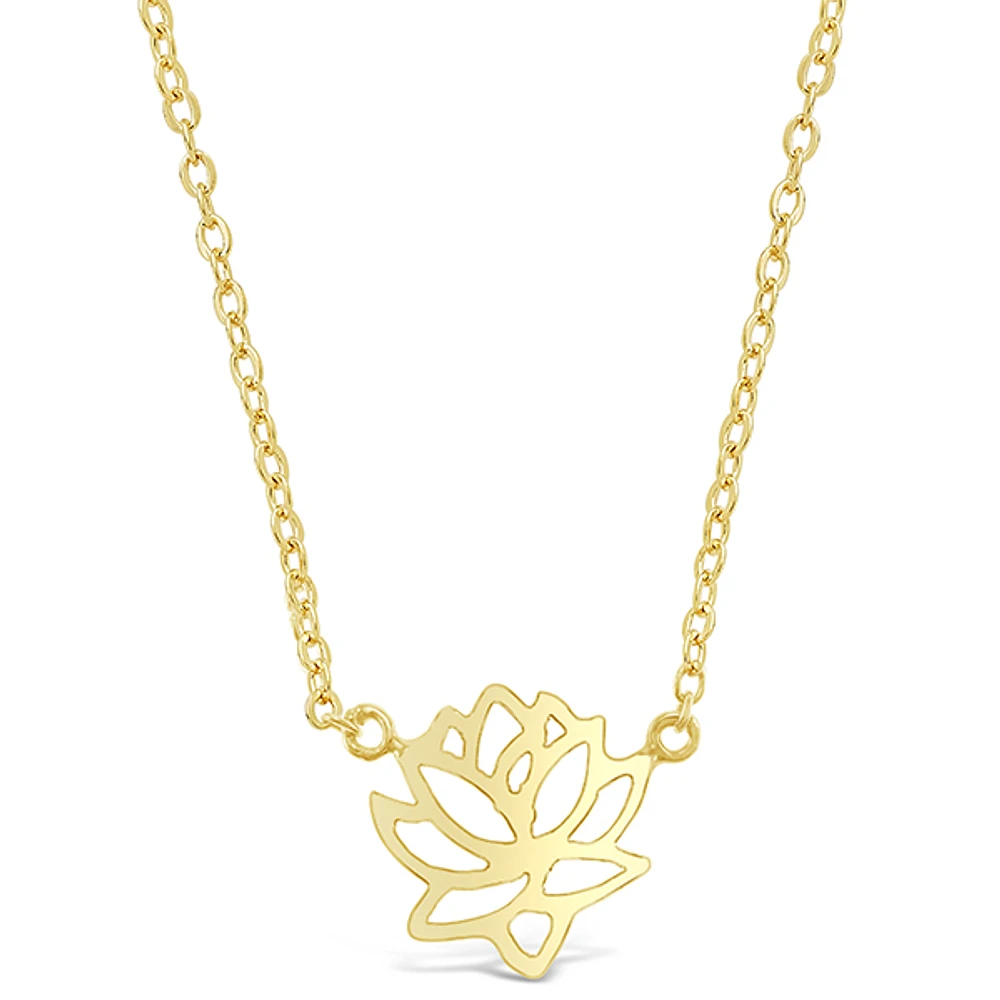 Gold Plated Sterling Silver Lotus Necklace 143363