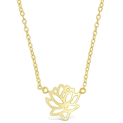 Gold Plated Sterling Silver Lotus Necklace 143363