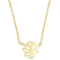 Gold Plated Sterling Silver Lotus Necklace 143363