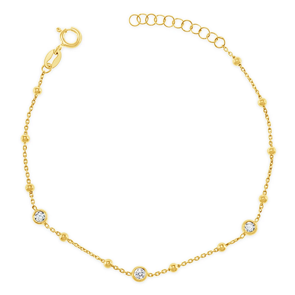 Gold Plated Sterling Silver Cubic Zirconia Bracelet 149166