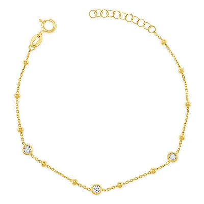 Gold Plated Sterling Silver Cubic Zirconia Bracelet 149166