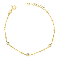 Gold Plated Sterling Silver Cubic Zirconia Bracelet 149166