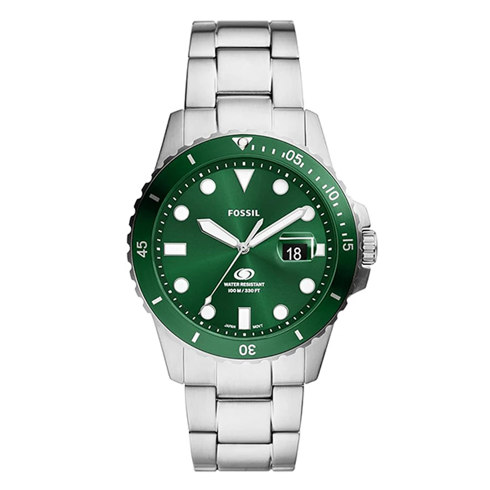Fossil Blue Dive Three-Hand Date Stainless Steel Watch