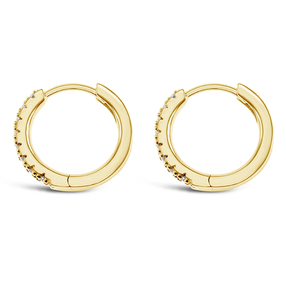 Gold Plated Sterling Silver Cubic Zirconia Huggies 132843