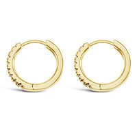 Gold Plated Sterling Silver Cubic Zirconia Huggies 132843