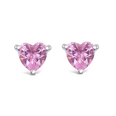 Sterling Silver Cubic Zirconia Heart Earrings