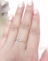 Gold Plated Sterling Silver Cubic Zirconia Evil Eye Ring