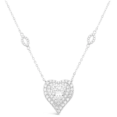 Sterling Silver Heart Cubic Zirconia Necklace 153083