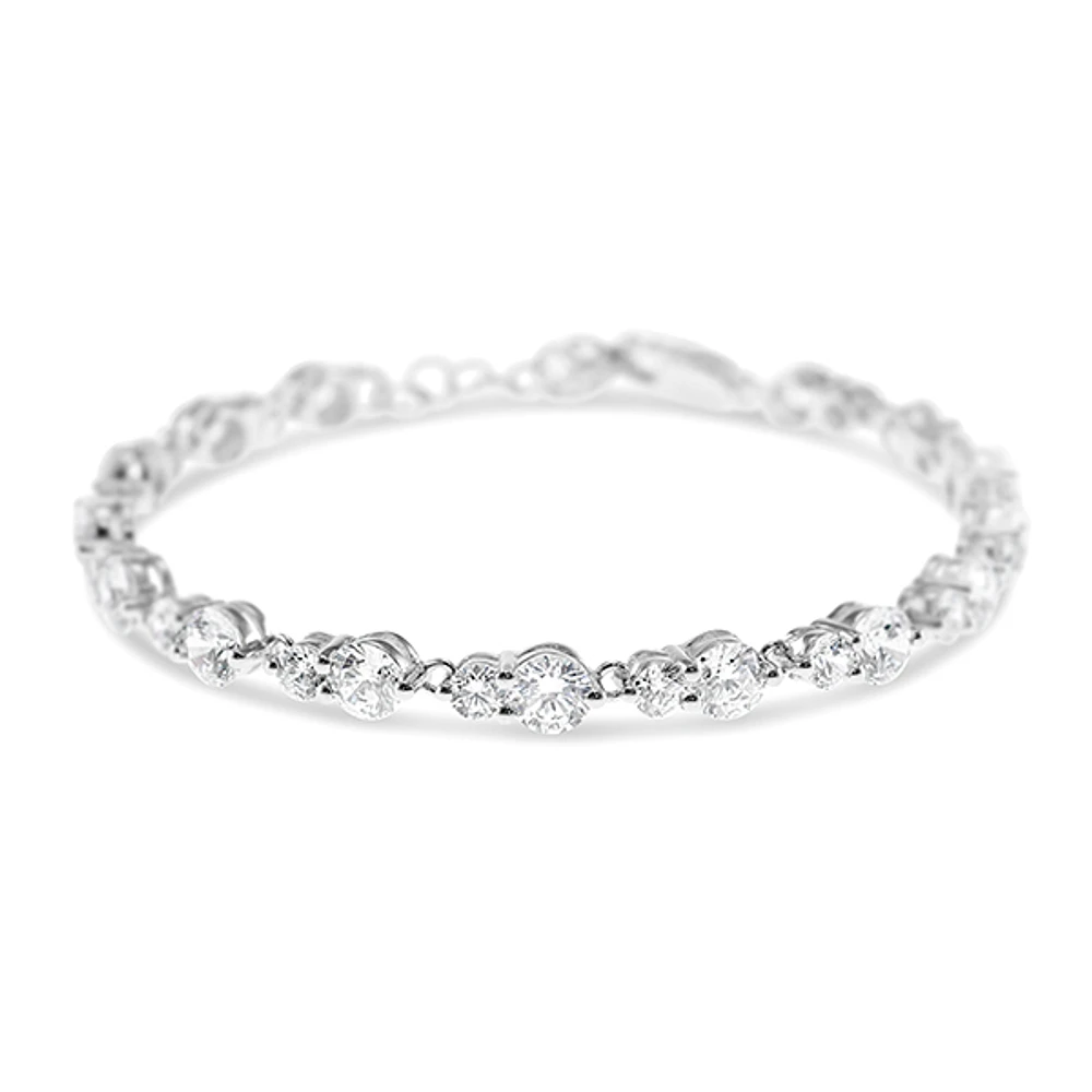 Sterling Silver Round Cubic Zirconia Tennis Bracelet 117167