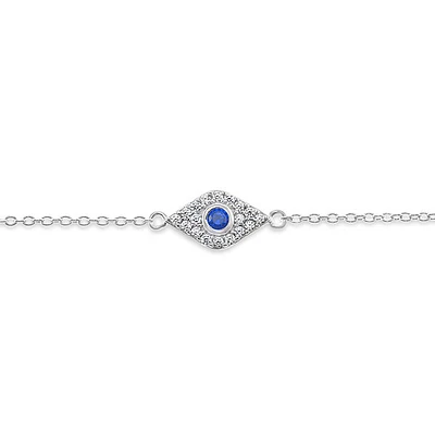Sterling Silver Cubic Zirconia Evil Eye Bracelet