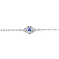Sterling Silver Cubic Zirconia Evil Eye Bracelet