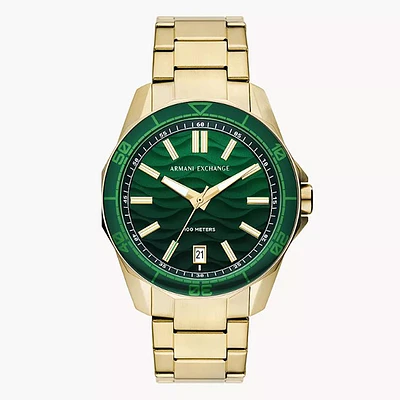 Armani Exchange Three-Hand Date Gold-Tone Watch 151900