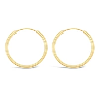 Gold Plated Sterling Silver Plain 25mm Hoops Earrings 141790