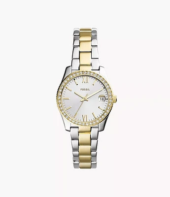 Fossil Scarlette Two Tone Stainless Steel Watch 130991