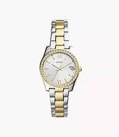 Fossil Scarlette Two Tone Stainless Steel Watch 130991