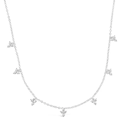 Sterling Silver Cubic Zirconia Choker Necklace 149665
