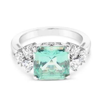 Sterling Silver Mint Cubic Zirconia Ring 153438
