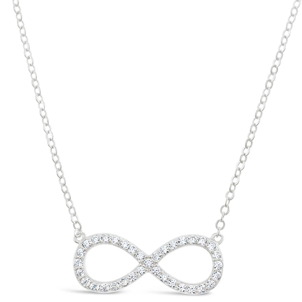 Sterling Silver Cubic Zirconia Infinity Necklace 151229
