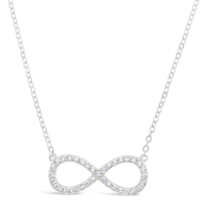 Sterling Silver Cubic Zirconia Infinity Necklace 151229