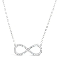 Sterling Silver Cubic Zirconia Infinity Necklace 151229