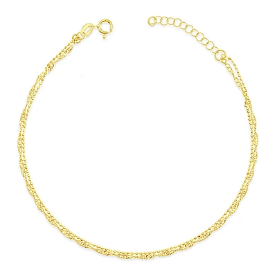 Gold Plated Sterling Silver Twist Anklet