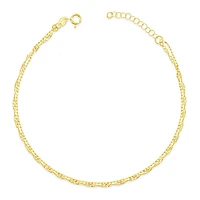 Gold Plated Sterling Silver Twist Anklet