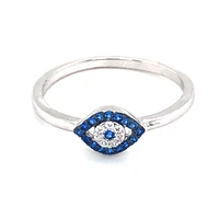 Sterling Silver Cubic Zirconia Evil Eye Ring 139421