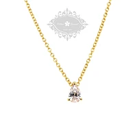 Gold Plated Sterling Silver Teardrop Cubic Zirconia Necklace 143485