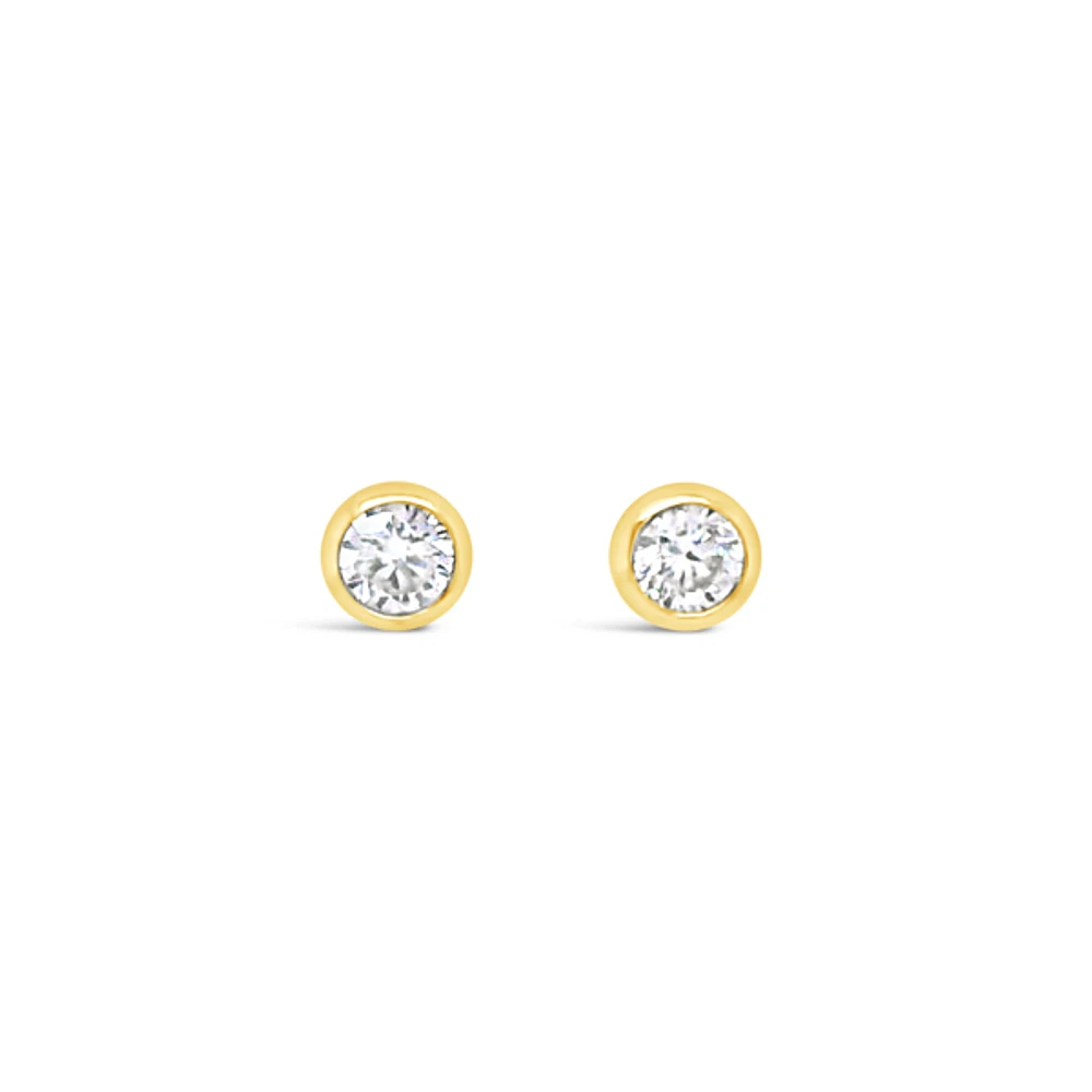 10k Yellow Gold Cubic Zirconia Studs Earrings