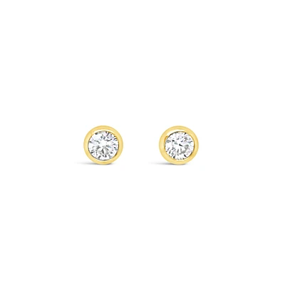 10k Yellow Gold Cubic Zirconia Studs Earrings