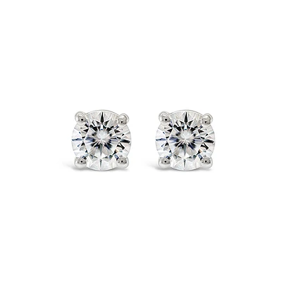 Sterling Silver Cubic Zirconia 8 Hearts 8 Arrows 5mm Studs 121867