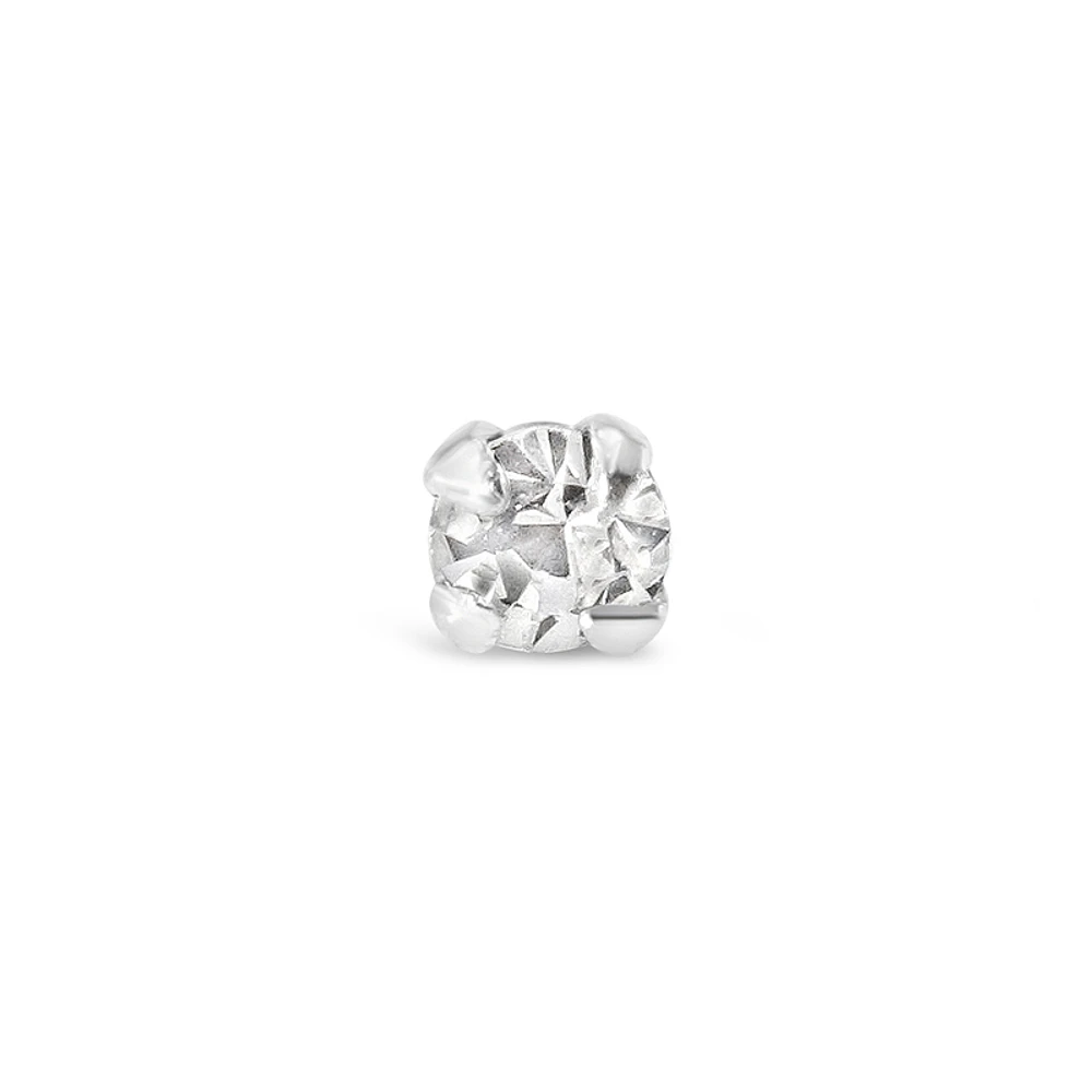 Sterling Silver Cubic Zirconia 1.5mm Ball End Nose Stud 136695