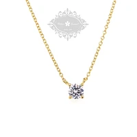 Gold Plated Sterling Silver Cubic Zirconia Round  8Heart 8Arrow Necklace 143473
